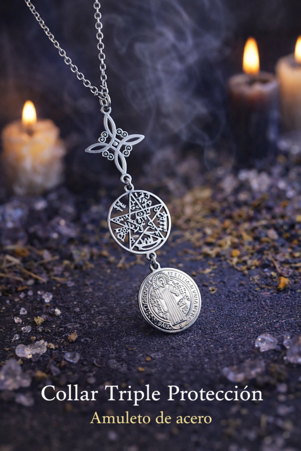 🔮 Collar Triple Protección. Amuleto de defensa espiritual y energética